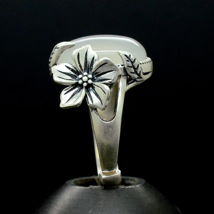 Anello in argento sterling 990 con calcedonio naturale e prugna, armonia positiva - image 9