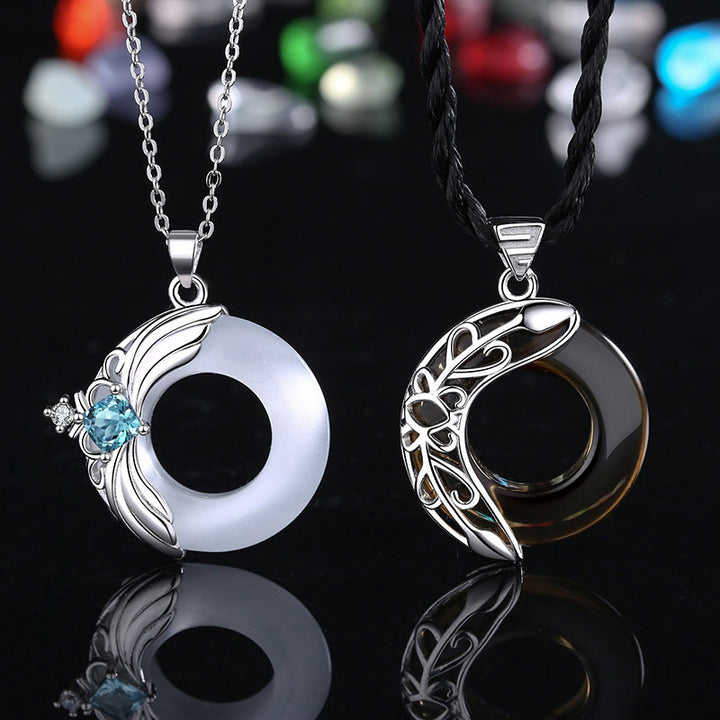 Collana con ciondolo guarigione portafortuna in rame Love Wings