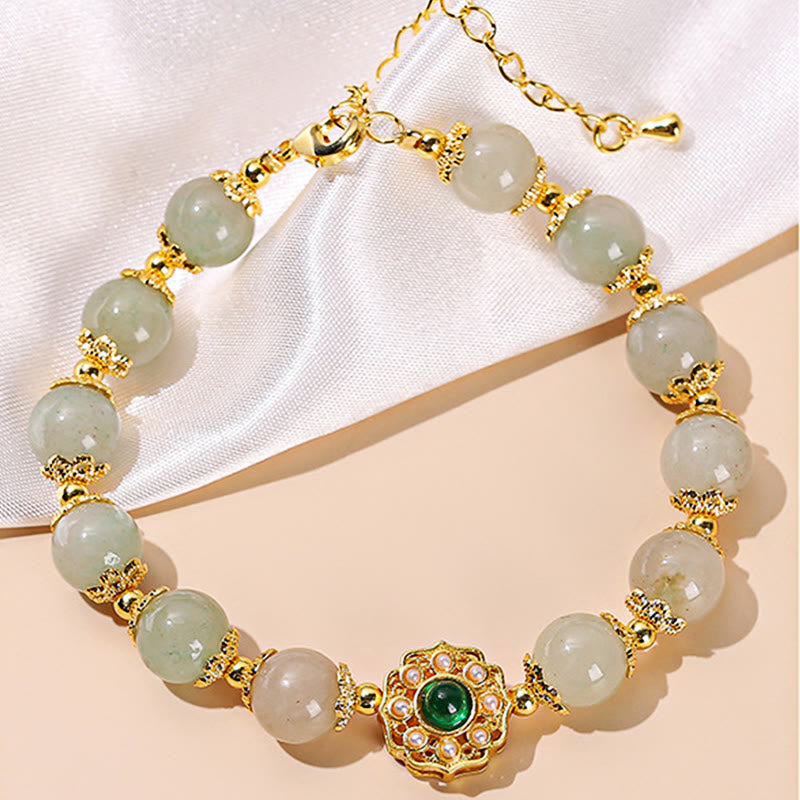 Braccialetto a catena con perline di giada naturale Buddha Stones Prosperity