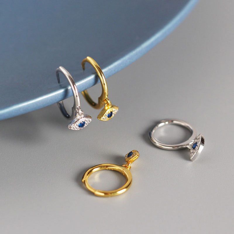 Orecchini a perno con protezione contro il malocchio in argento sterling 925 Buddha Stones - image 3