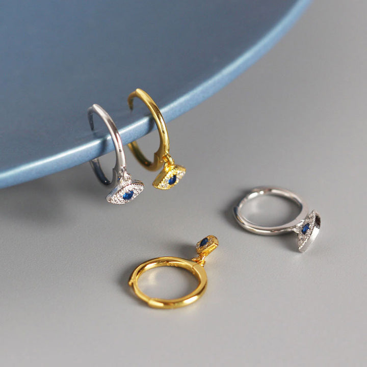 Orecchini a perno con protezione contro il malocchio in argento sterling 925 Buddha Stones - image 3