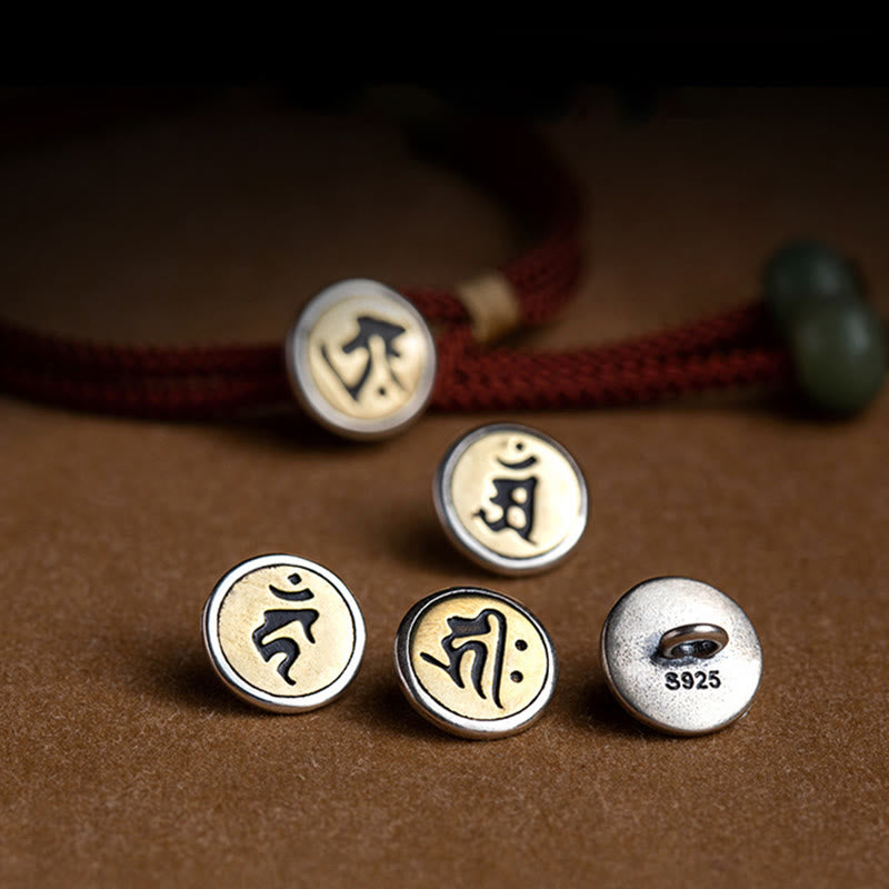 Braccialetto intrecciato rosso in argento sterling 925 con Buddha Stones e semi di Bodhi ciano, fatto a mano, per la protezione. - image 3