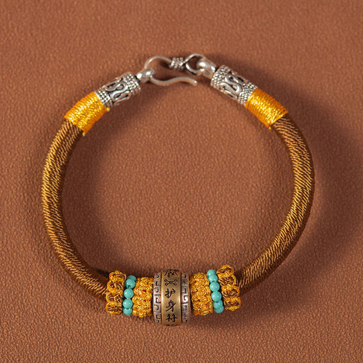 Bracciale intrecciato con amuleto Buddha Stones fatto a mano con nodo di King Kong, protezione dalla fortuna - Marrone - 19 cm per la gamma di peso (90-100 kg) - image 6