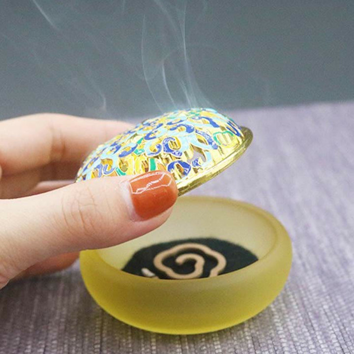 Buddha Stones Lotus Liuli Cristallo Guarigione Meditazione Bruciatore di Incenso