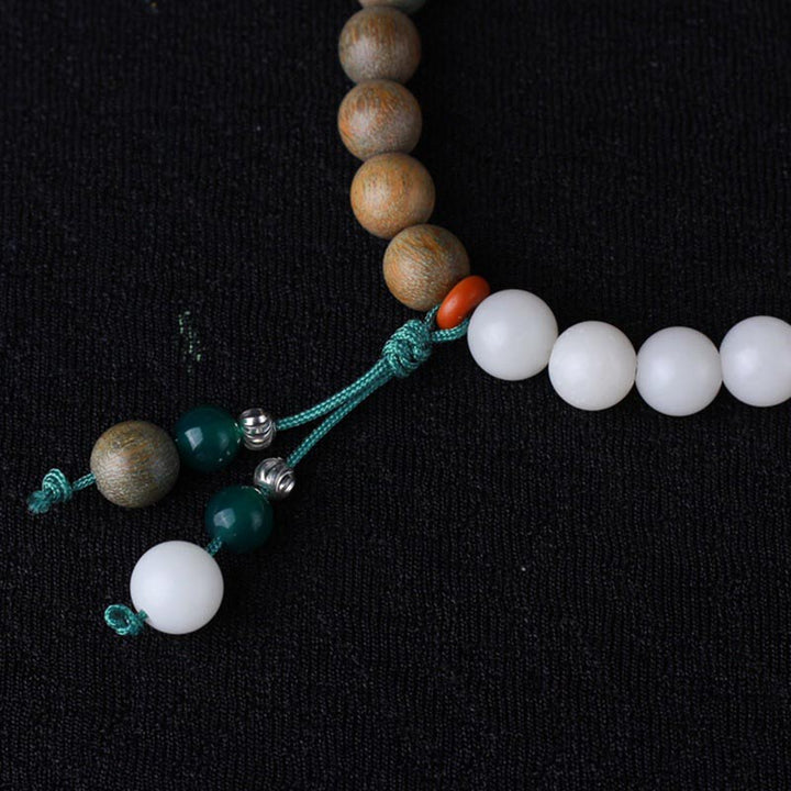 Braccialetto portafortuna con semi di Bodhi in sandalo verde - image 4