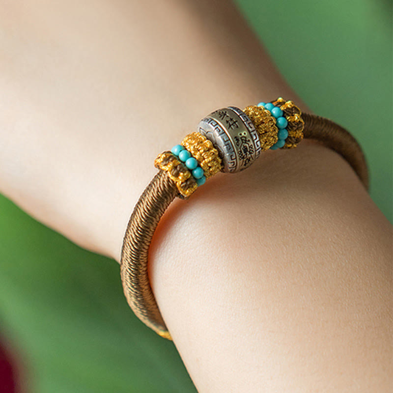 Bracciale intrecciato con amuleto Buddha Stones fatto a mano con nodo di King Kong, protezione dalla fortuna - image 8