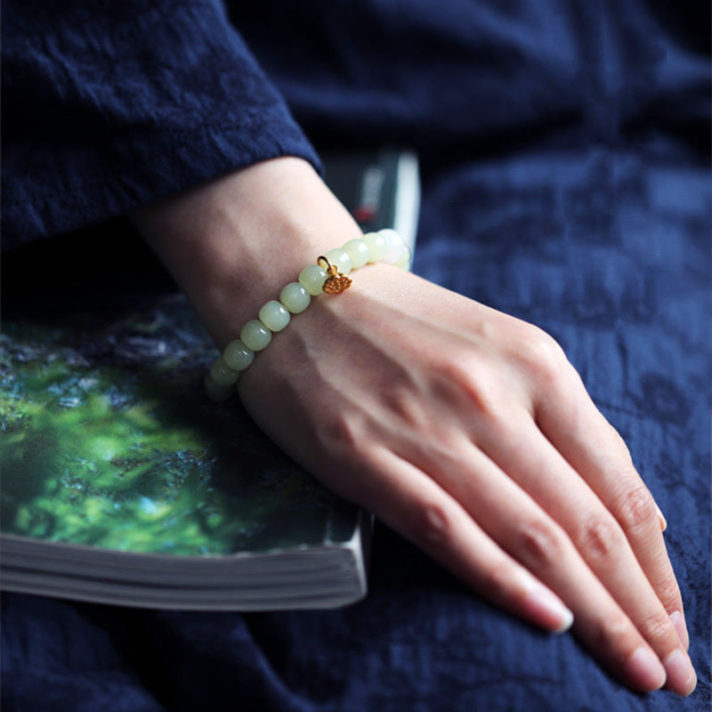 Buddha Stones Bracciale regolabile Jade Lotus Abundance - image 6