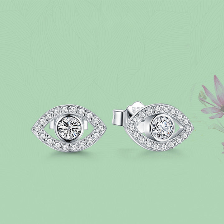 Orecchini a bottone con simbolo del malocchio in argento sterling 925 Buddha Stones - image 7