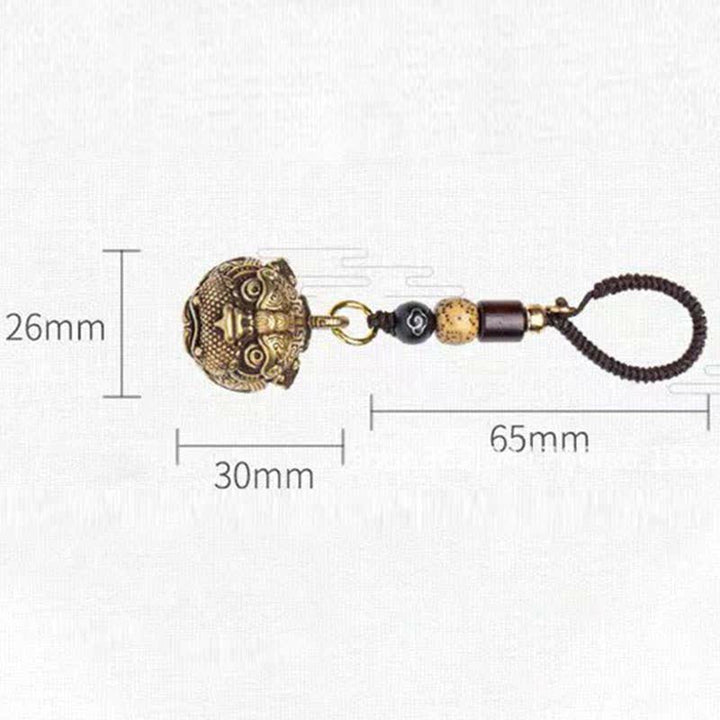 Portachiavi in rame con pietre Buddha Stones PiXiu Wealth