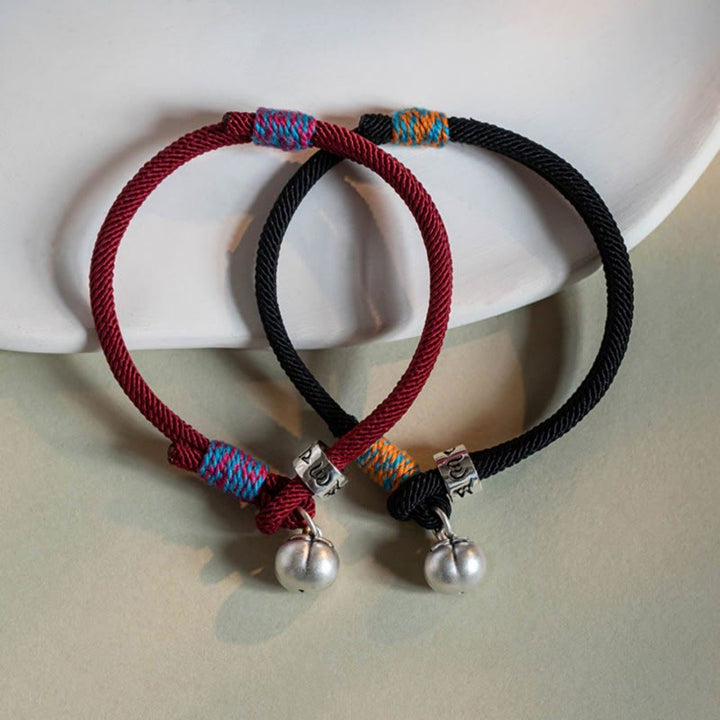 Bracciale intrecciato con Buddha Stones, fatto a mano in argento sterling 925, tibetano, Om Mani Padme Hum, protezione dalla fortuna - image 1
