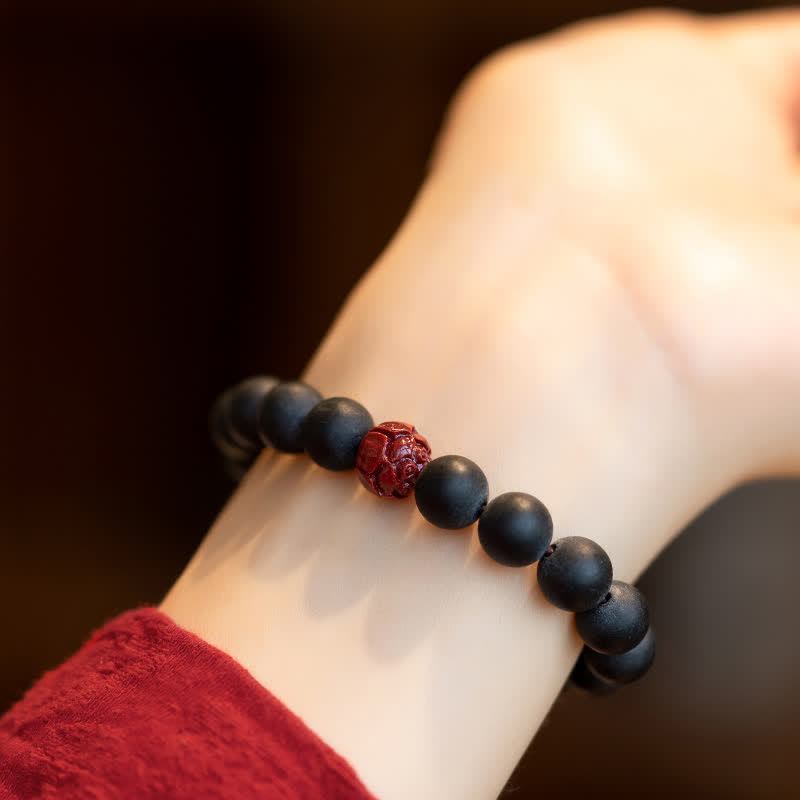 Braccialetto di guarigione Buddha Stones Tibetan Cypress Cinnabar Lotus