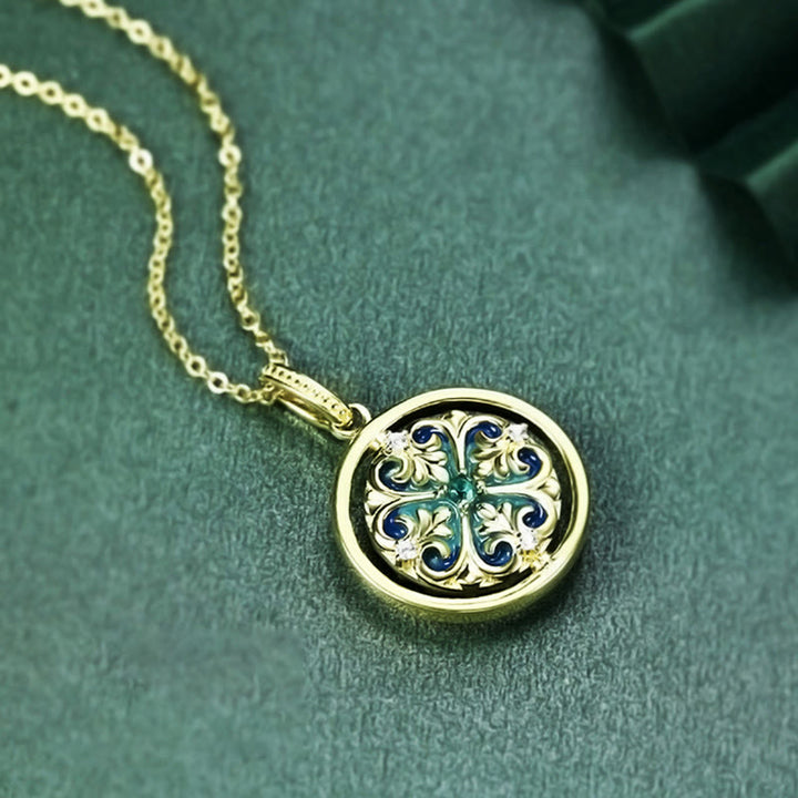 Collana con ciondolo girevole Buddha Stones 925 Sterling Silver Lotus Flower Floral Zircon Enlightenment - image 3