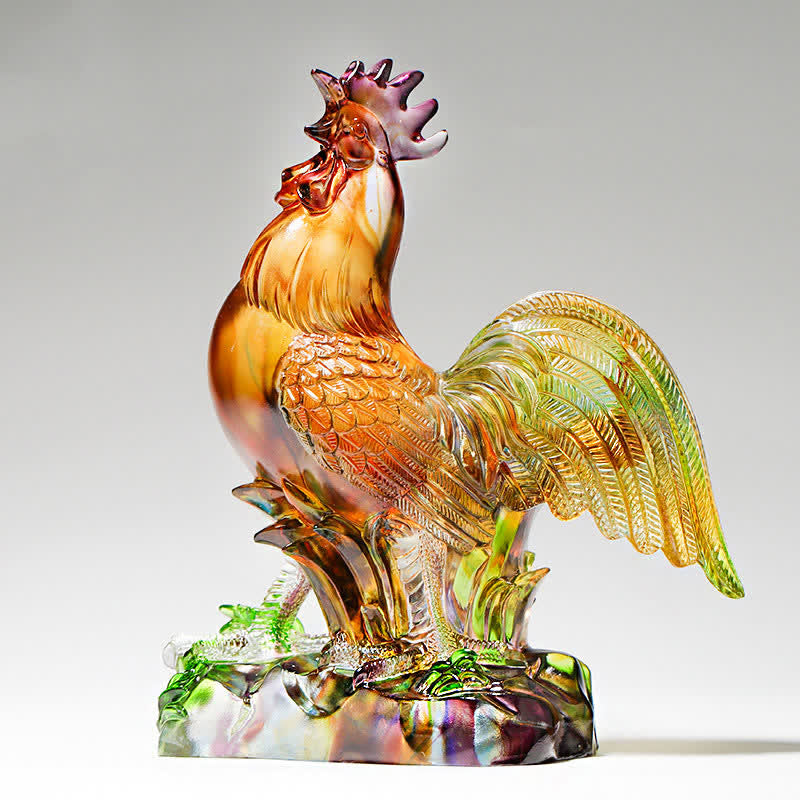 Decorazione per la casa fatta a mano in cristallo Liuli, raffigurante un gallo. - image 0