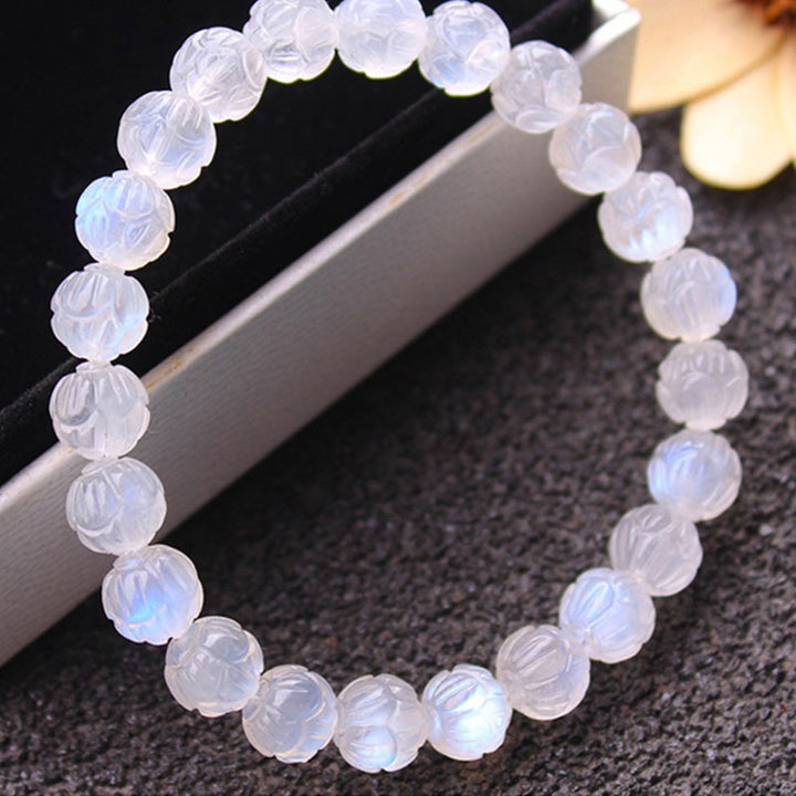 Bracciale Buddha Stones Natural Moonstone Lotus Love - image 6
