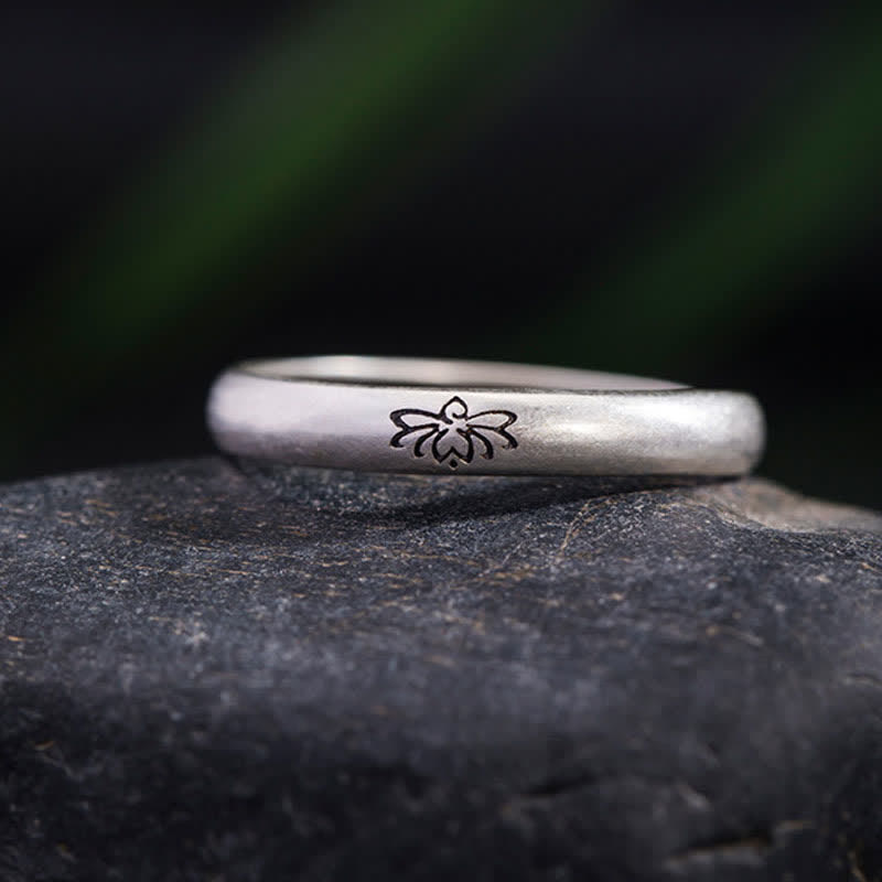 Anello Buddha Stones 925 Sterling Silver Lotus Flower Enlightenment - image 2
