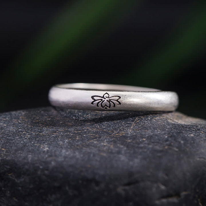 Anello Buddha Stones 925 Sterling Silver Lotus Flower Enlightenment - image 2