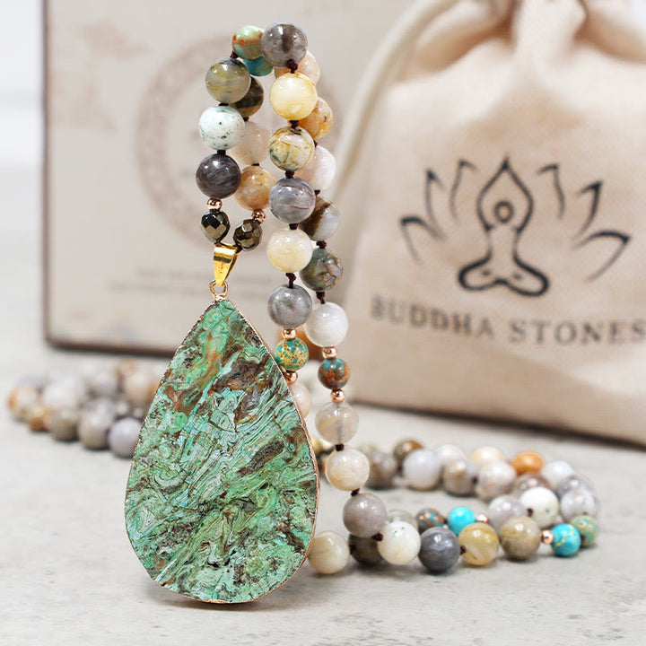 Collana di perline di guarigione in diaspro Picasso naturale dell'oceano Buddha Stones - image 8