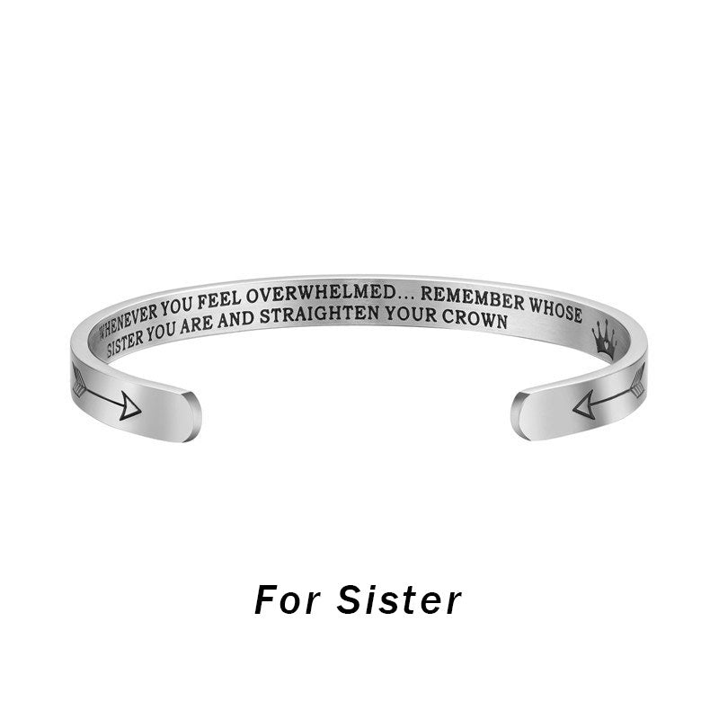 Braccialetti ispiratori Buddha Stones , regalo personalizzato per lei e lui, bracciale rigido con mantra inciso, gioielli a corona - Per la sorella - image 3