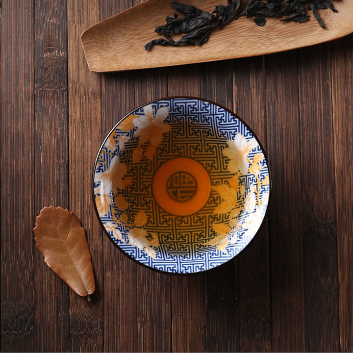 Buddha Stones Fiori Fu Carattere Montagne Loto Fiori di ciliegio Tazza da tè in ceramica Tazza da tè Kung Fu
