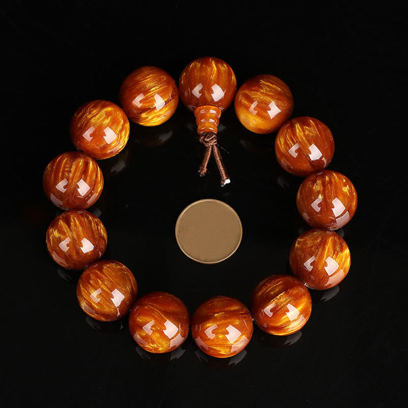 Buddha Stones Golden Sea Willow Braccialetto Mala Successo Positivo - 18 millimetri - image 9