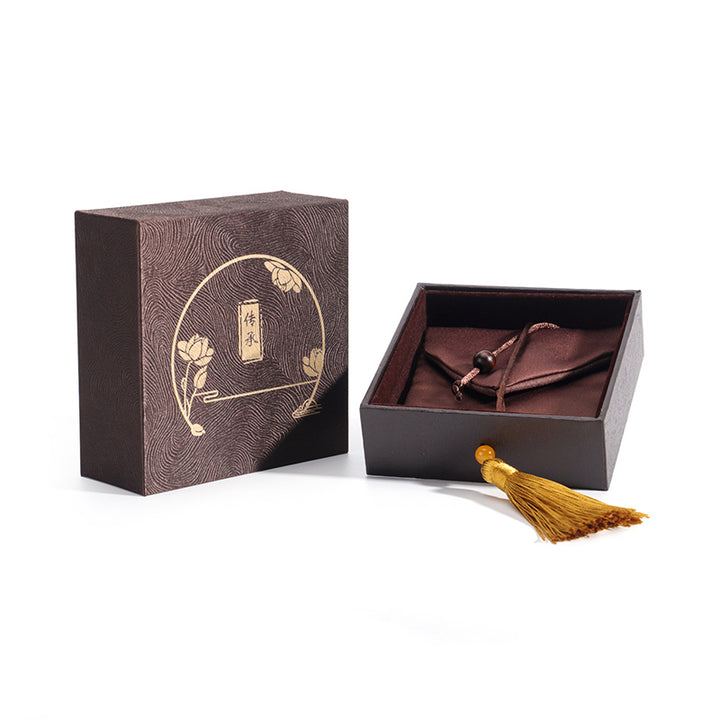 Scatola portaoggetti vintage per gioielli Lotus con nappe, scatola regalo - image 7