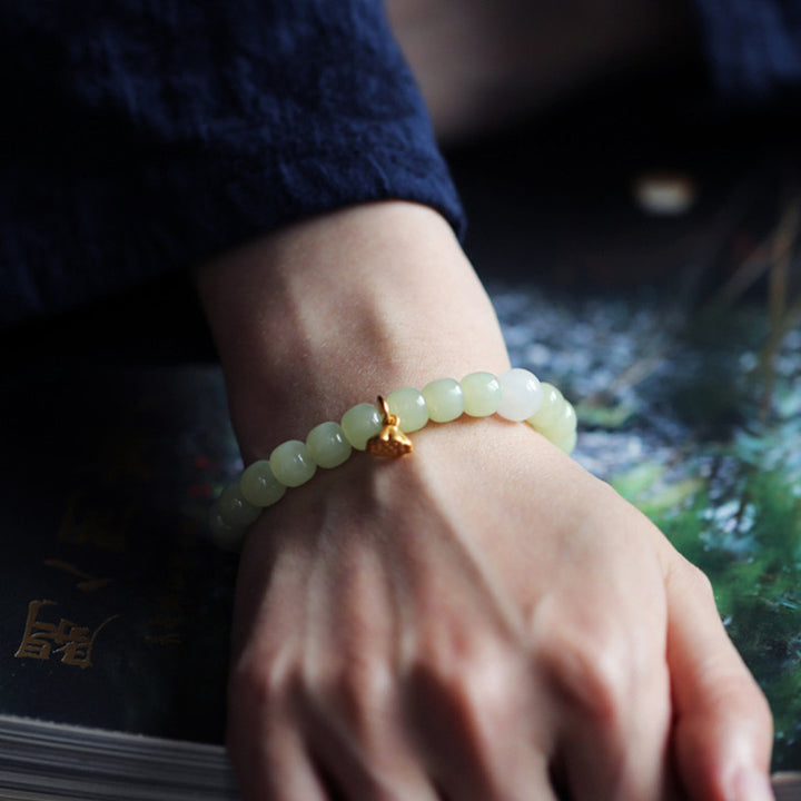 Buddha Stones Bracciale regolabile Jade Lotus Abundance - image 7