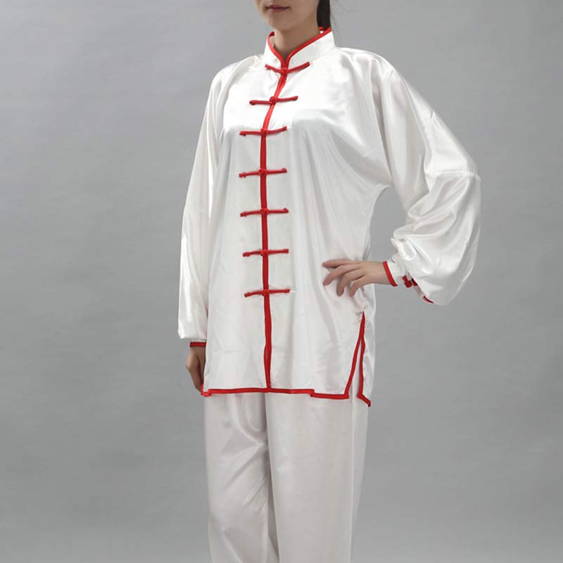 Buddha Stones Modello semplice Meditazione Preghiera Spirituale Zen Tai Chi Qigong Pratica Set di abbigliamento unisex - Bordo bianco + rosso - 3XL- ADATTO A USA/ UK/AU/ EU- 2XL - image 25