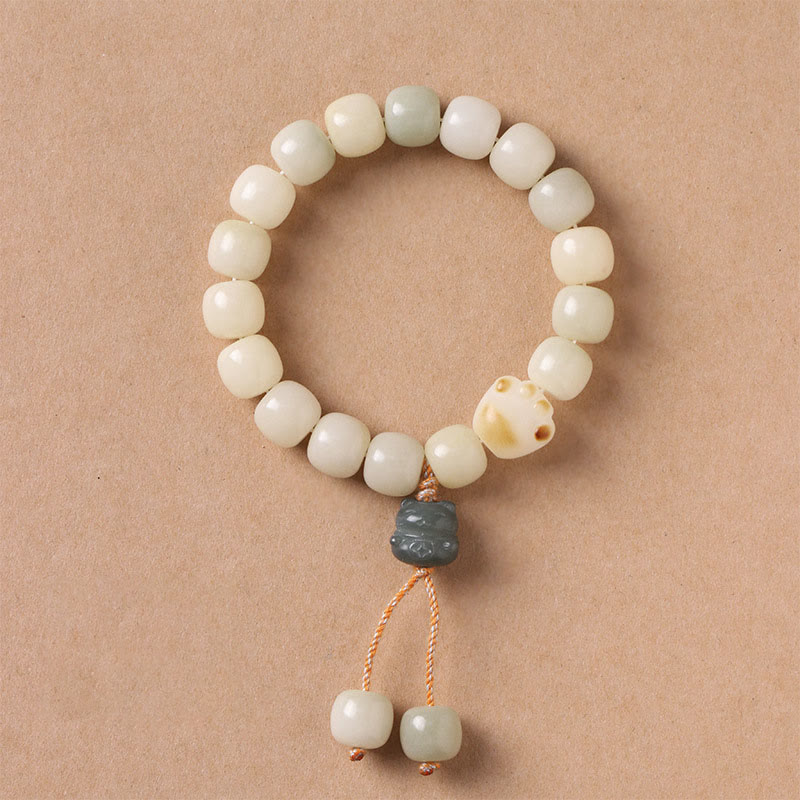 Braccialetto della pace con zampa di gatto, seme di Bodhi, pietre di Buddha Stones e gatto fortunato - image 4