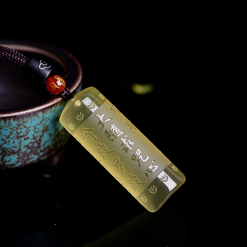 Collana con ciondolo "Sutra del cuore" in citrino, felicità e forza