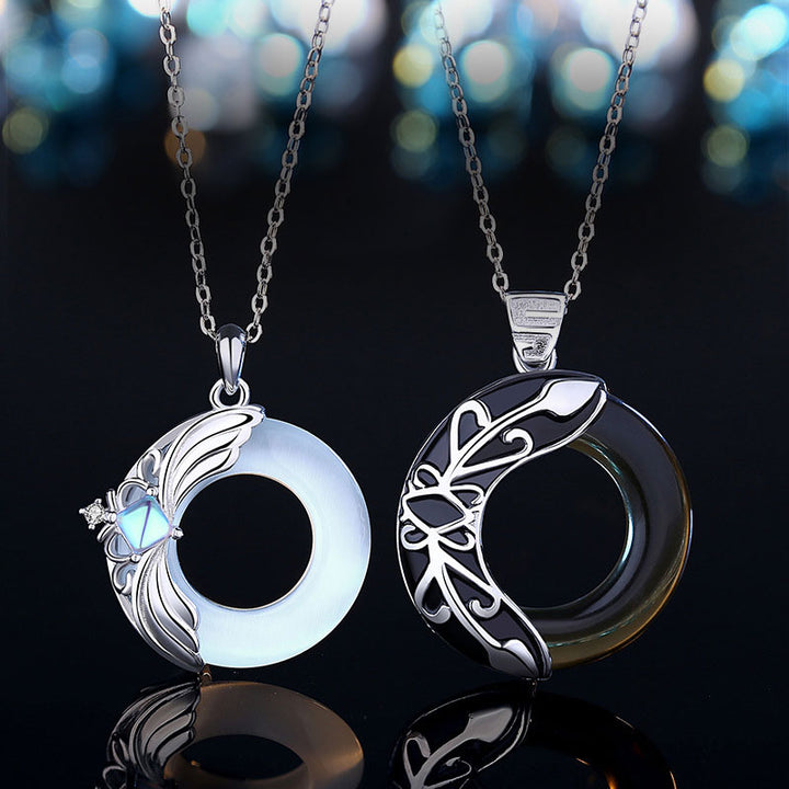 Collana con ciondolo guarigione portafortuna in rame Love Wings