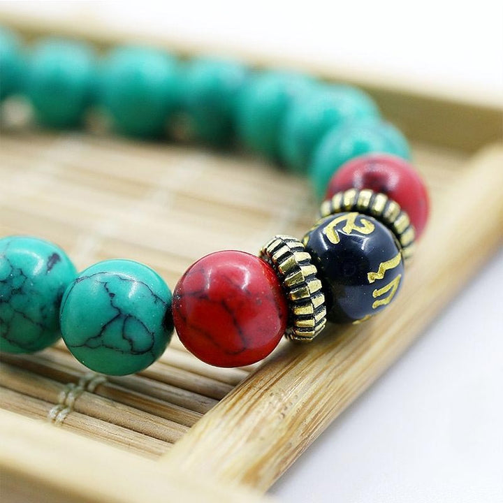 Collana di purificazione Mala in turchese tibetano Buddha Stones