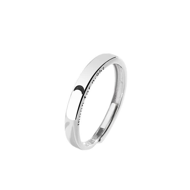 Anello regolabile per coppia con protezione sole e luna in argento sterling 925 Buddha Stones - Donne (Luna) - image 5
