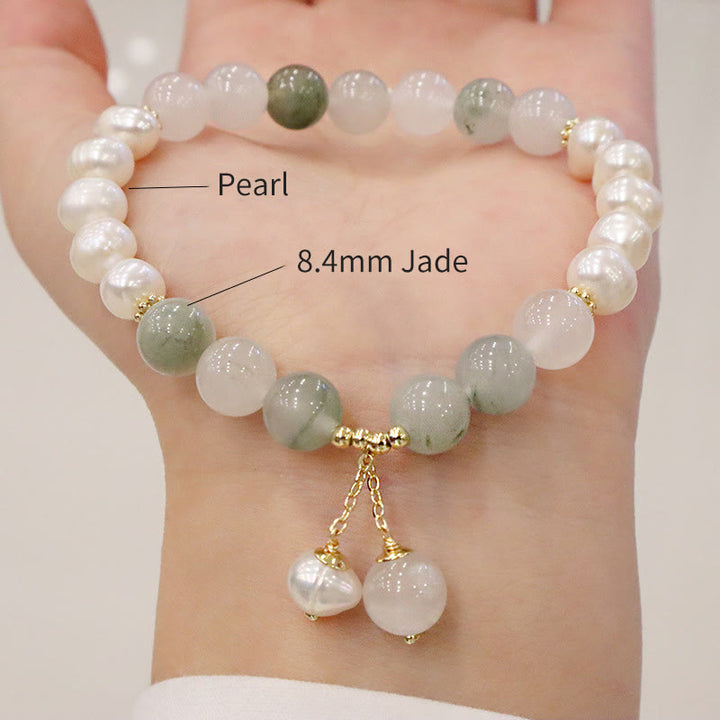 Braccialetto di sincerità di guarigione di perle naturali Buddha Stones Jade