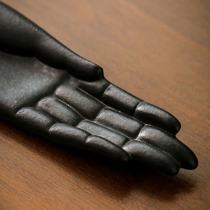 Bruciatore di incenso di benedizione con nuvole di buon auspicio in ceramica a mano di Buddha