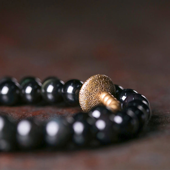 Bracciale Buddha Stones Rainbow Obsidian Copper Love Double Wrap