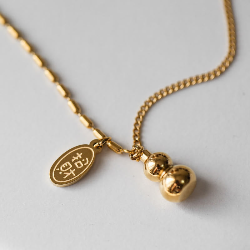Cavigliera con fibbia della ricchezza e design a zucca portafortuna in rame placcato oro 18k Buddha Stones - image 2