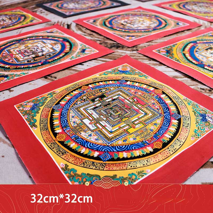 Pittura tibetana fatta a mano Thangka Mandala Blind Box Motivo colore casuale