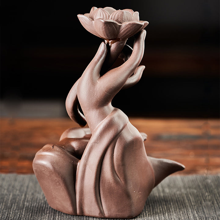 Buddha Stones Lotus Bergamotto Bruciatore di incenso curativo