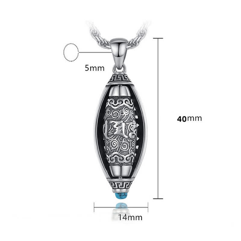 Collana di protezione con ciondolo girevole Buddha Stones Tibet Om Mani Padme Hum - image 9