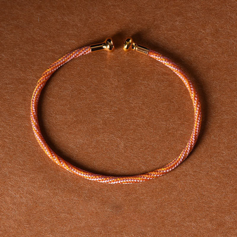 Braccialetto con polsino in corda intrecciata con design semplice fatto a mano Buddha Stones - Rosa Arancione - image 21