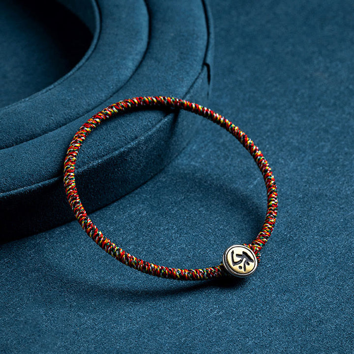 Braccialetto decorativo Buddha Stones, realizzato a mano in argento sterling 925, con motivo zodiacale cinese e corda colorata, protezione. - image 8