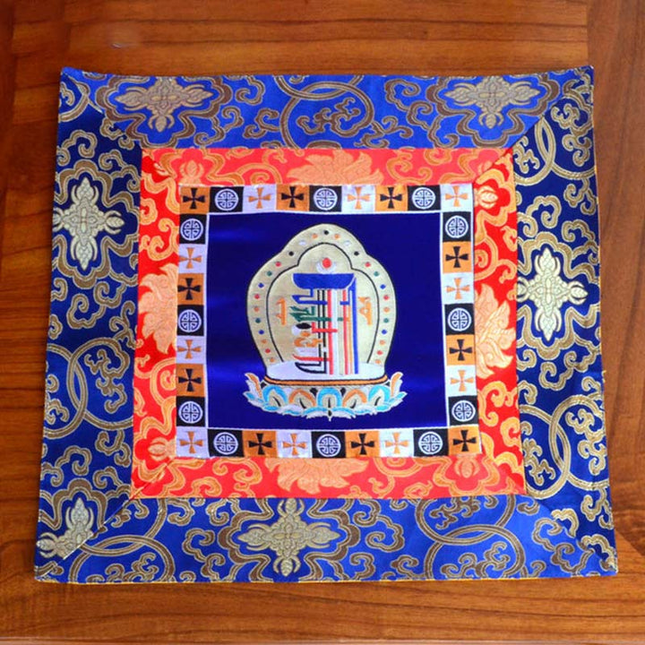 Tappetino per preghiera, meditazione, forza, nodo infinito, Vajra Man-Bcu, Kalachakra, simboli di buon auspicio