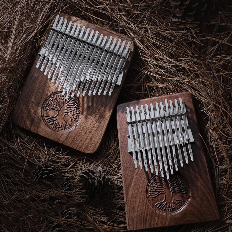 Kalimba 34 tasti pianoforte a pollice albero della vita design portatile dito marimba pianoforte