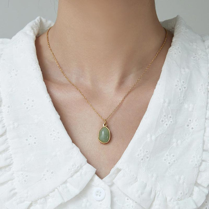 Collana con ciondolo di benedizione in quarzo rosa, ametista, avventurina verde naturale Buddha Stones