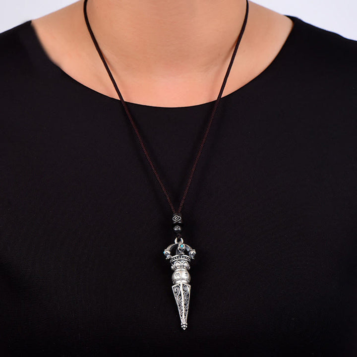 Ciondolo con collana girevole Buddha Stones tibetano Om Mani Padme Hum Dorje Vajra Design Wisdom - image 4