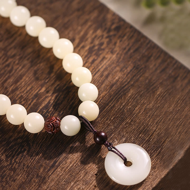 Braccialetto doppio giro Buddha Stones Bodhi Seed Sandalo verde Lotus Peace Buckle Harmony