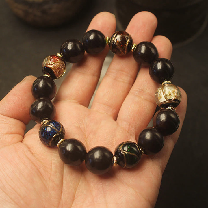 Braccialetto di perline di vetro di Liuli, Buddha Stones , incenso, sapone occidentale, cenere