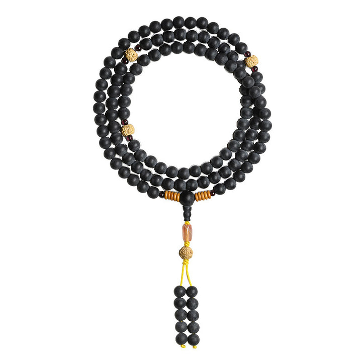 Buddha Stones Mala Tibetano Cipresso Semi di Bodhi Agata Rossa Braccialetto di Guarigione