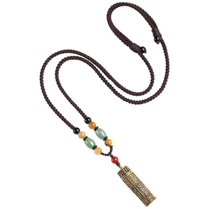 Buddhastoneshop Tibet Om Mani Padme Hum Agata Shurangama Sutra Collana con pendente di protezione - image 9