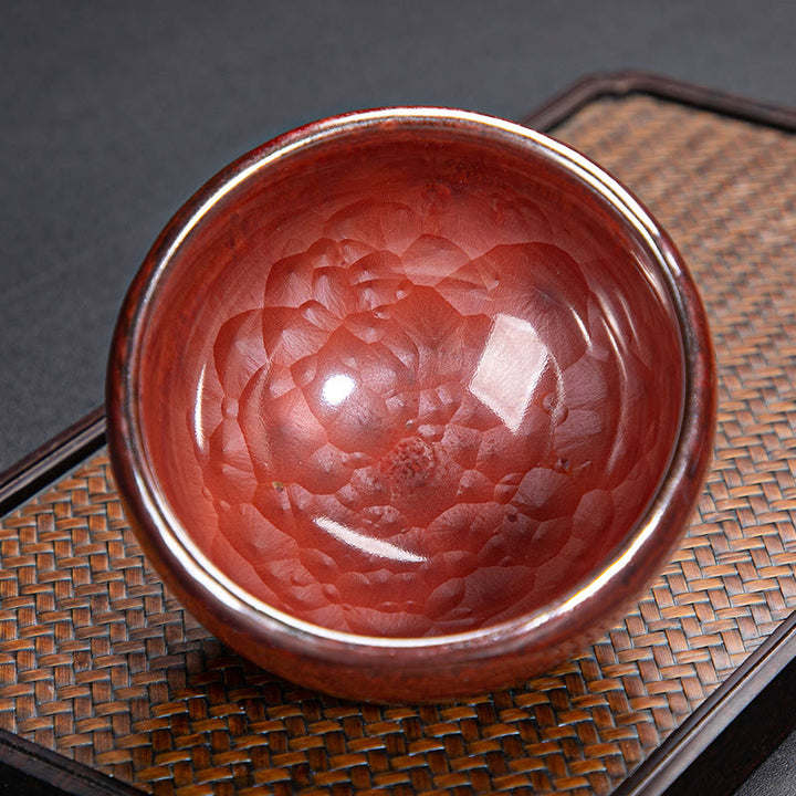 Buddha Stones fatte a mano Jianzhan cinese Lotus Design Tazza da tè in ceramica Tazza da tè Kung Fu